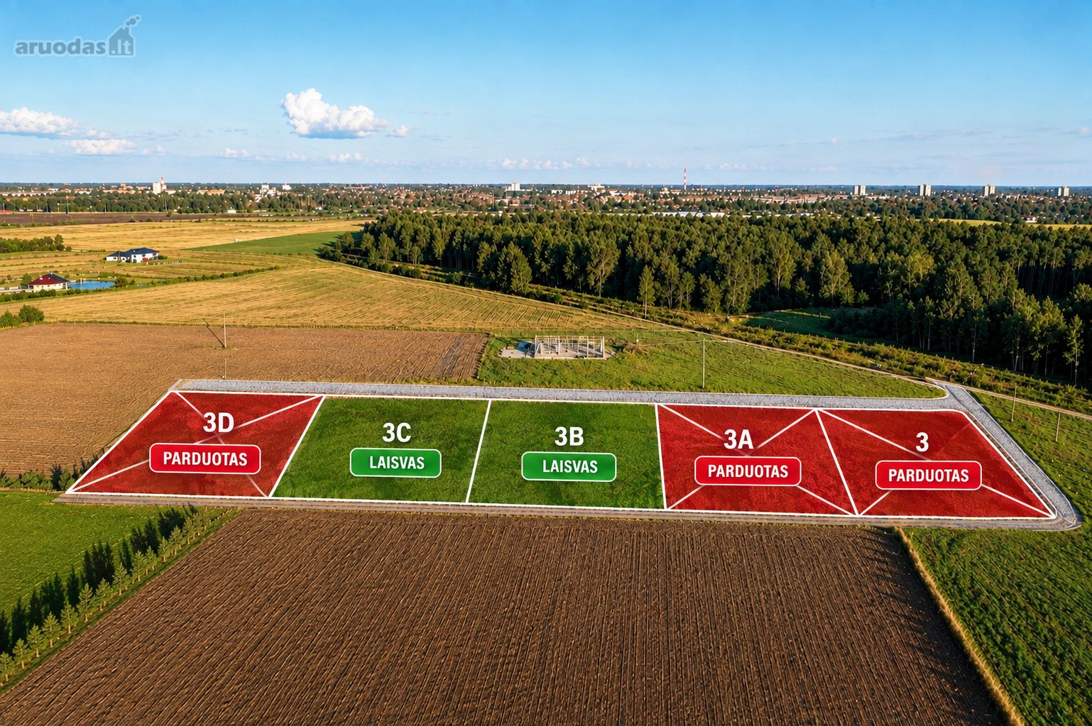 Parduodami 3 Namų Valdos Sklypai Šalia