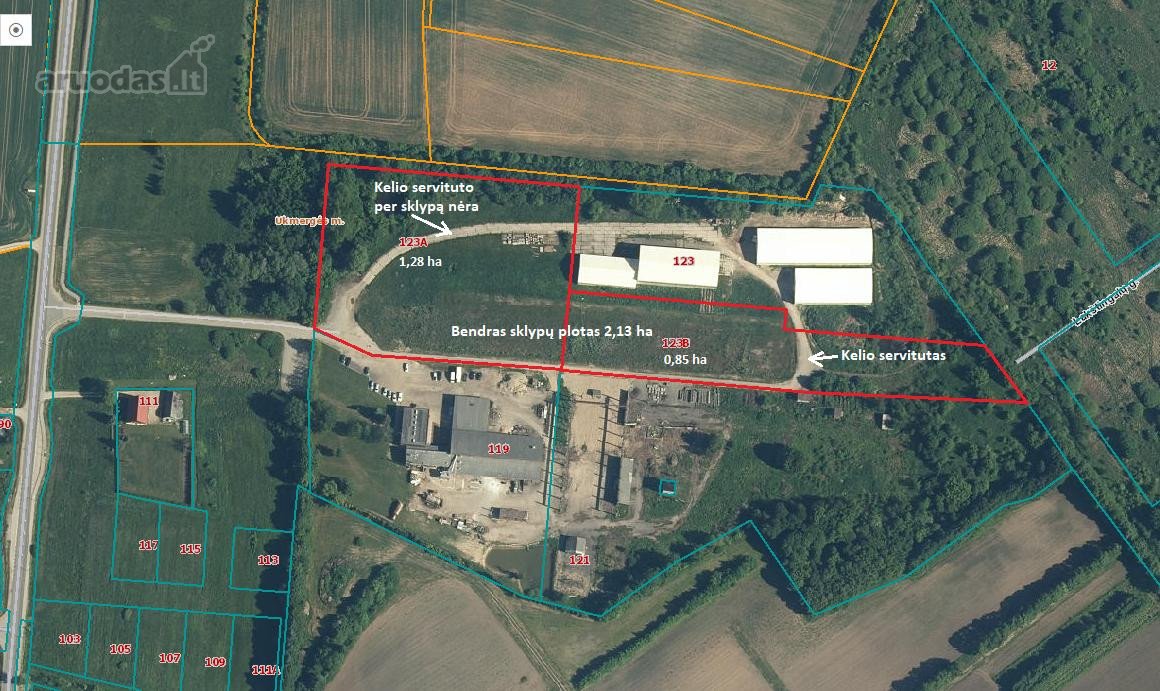 Parduodama 2,13 ha pramonės ir sandėliavimo