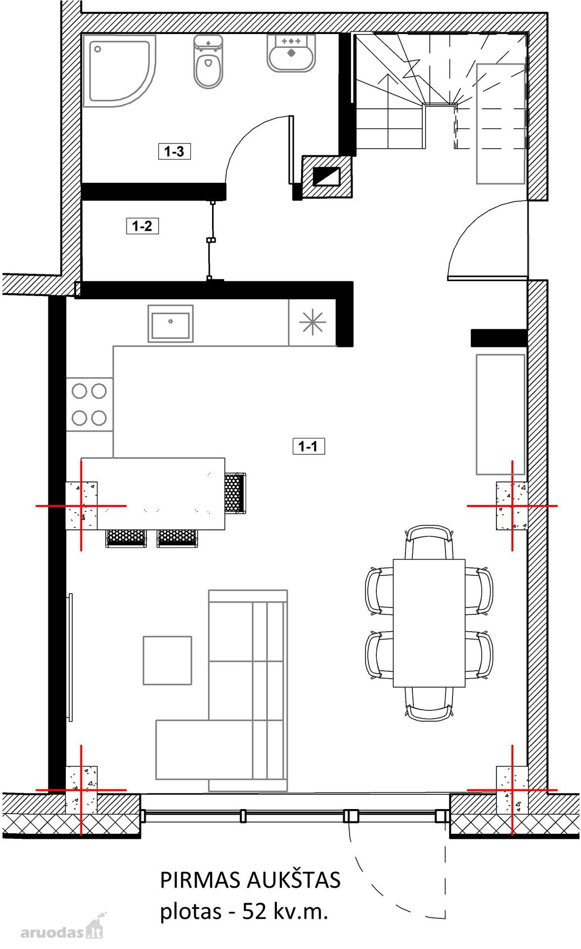 Nuomojamas Erdvus Loftinio Tipo Butas Per Du
