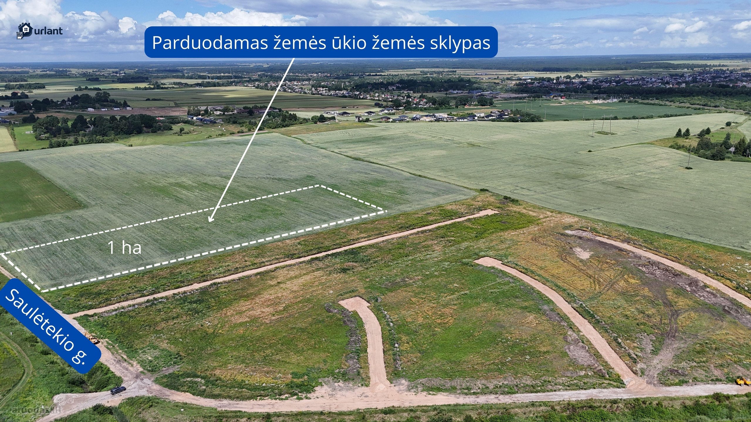Parduodamas 1 Ha Žemės Ūkio Paskirties