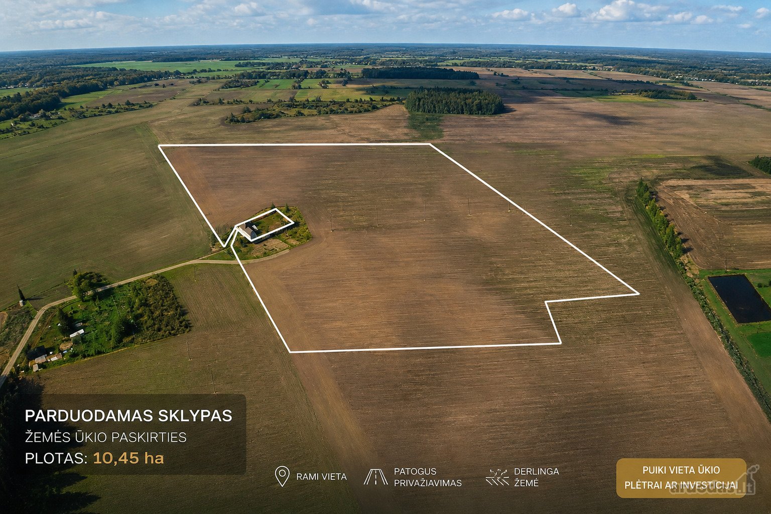 Parduodamas  žemės ūkio paskirties sklypas
