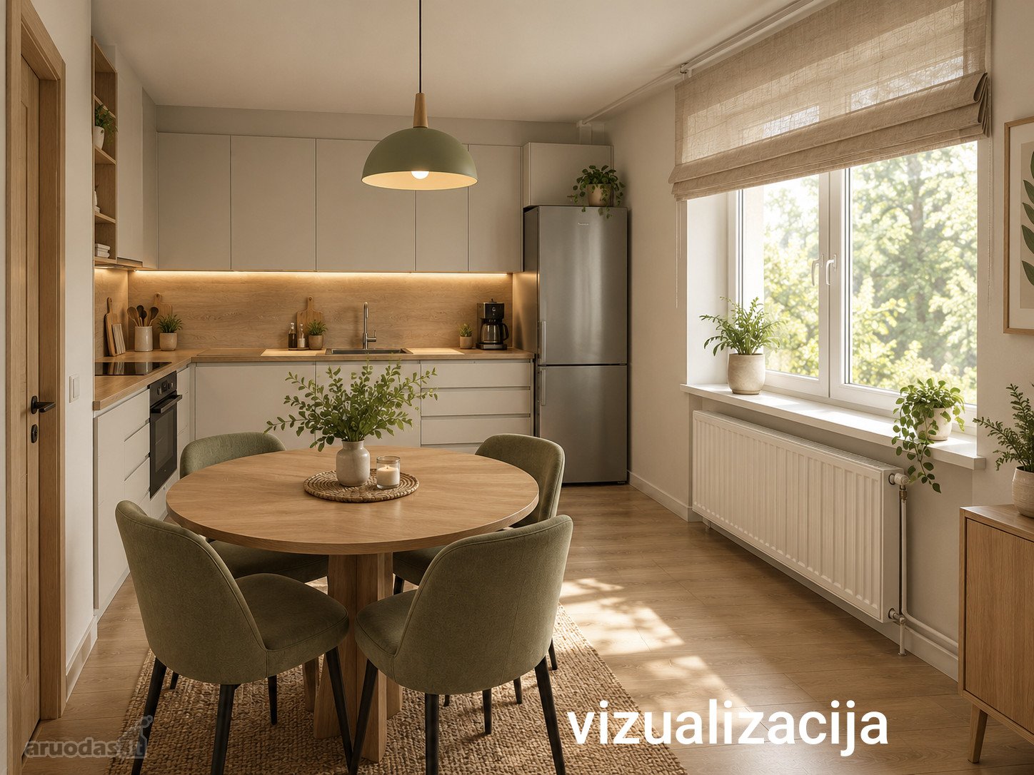 1 aukšte parduodamas erdvus 2 kambarių butas 