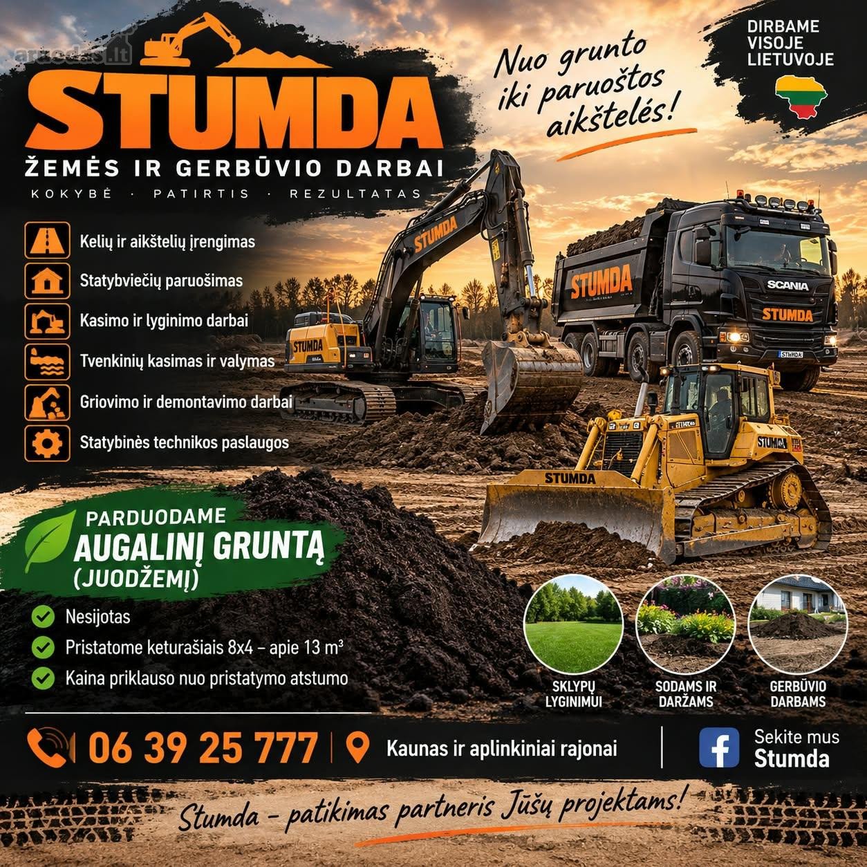 Siulome paslaugas savo - visi zemes darbai