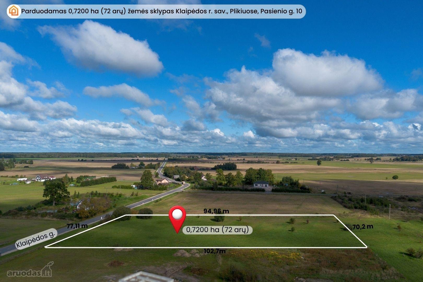 Parduodamas 0,7200 ha (72 arų) žemės sklypas