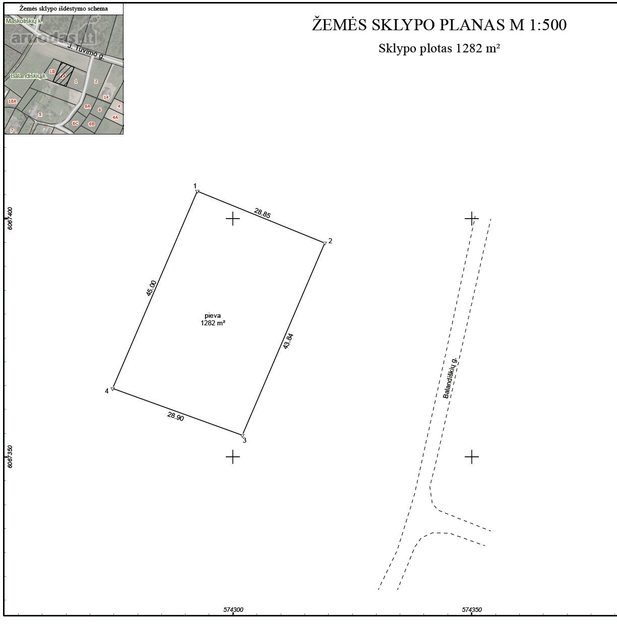 Parduodamas 0,1282 ha (12,82 aro)