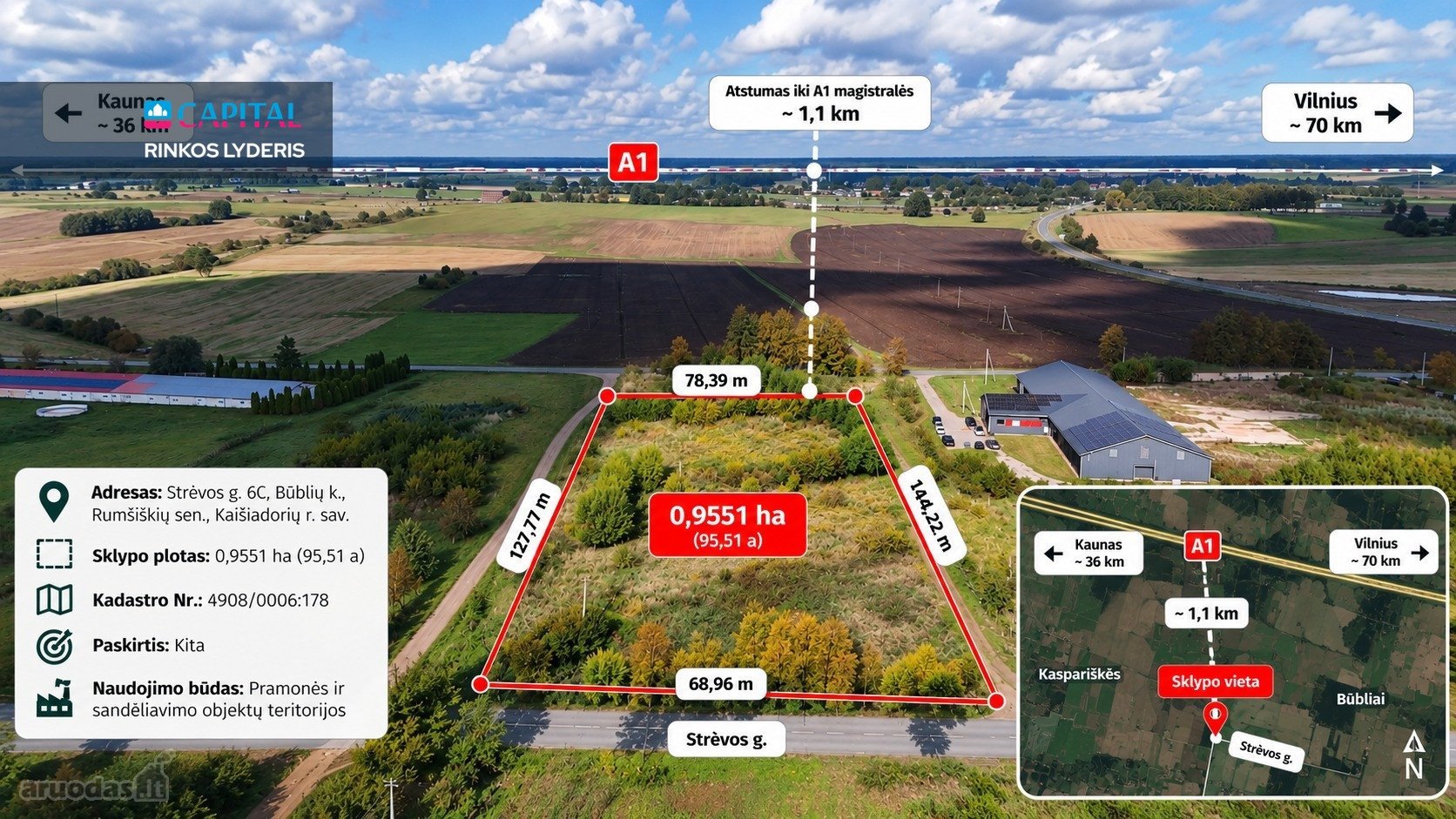 Parduodamas 95,51 A Komercinės Paskirties