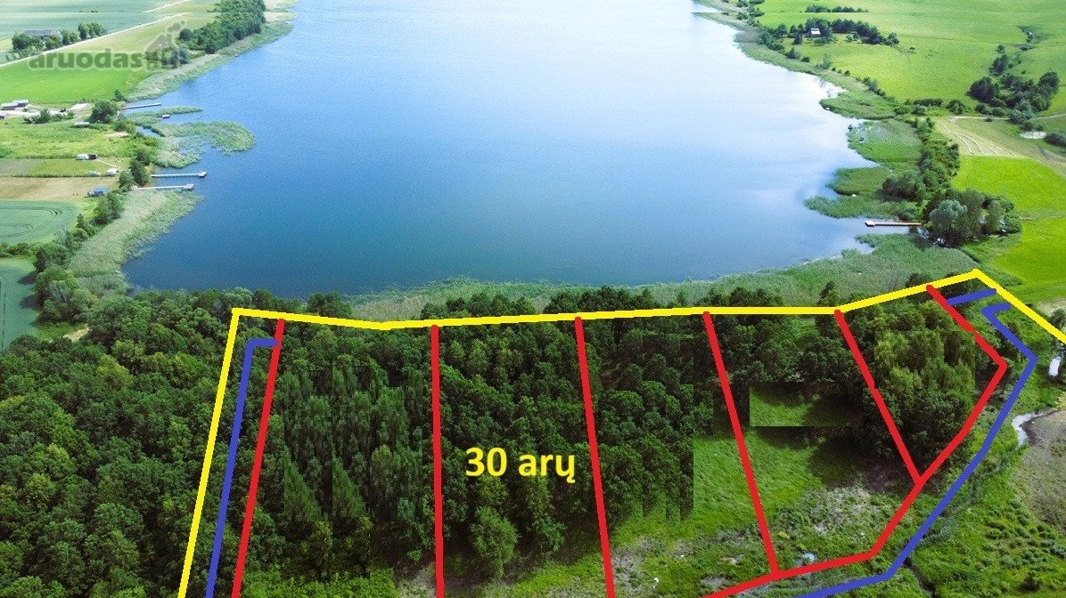Penki sklypai su Atesio ežero pakrante Ąžuolų