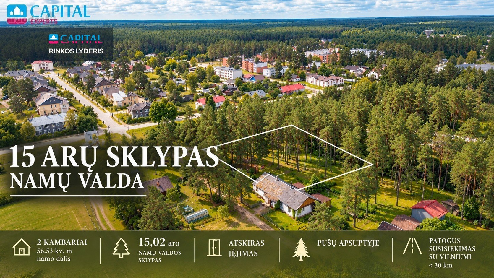 15 A Atskiras Sklypas Pušyne Su 56,53 Kv M