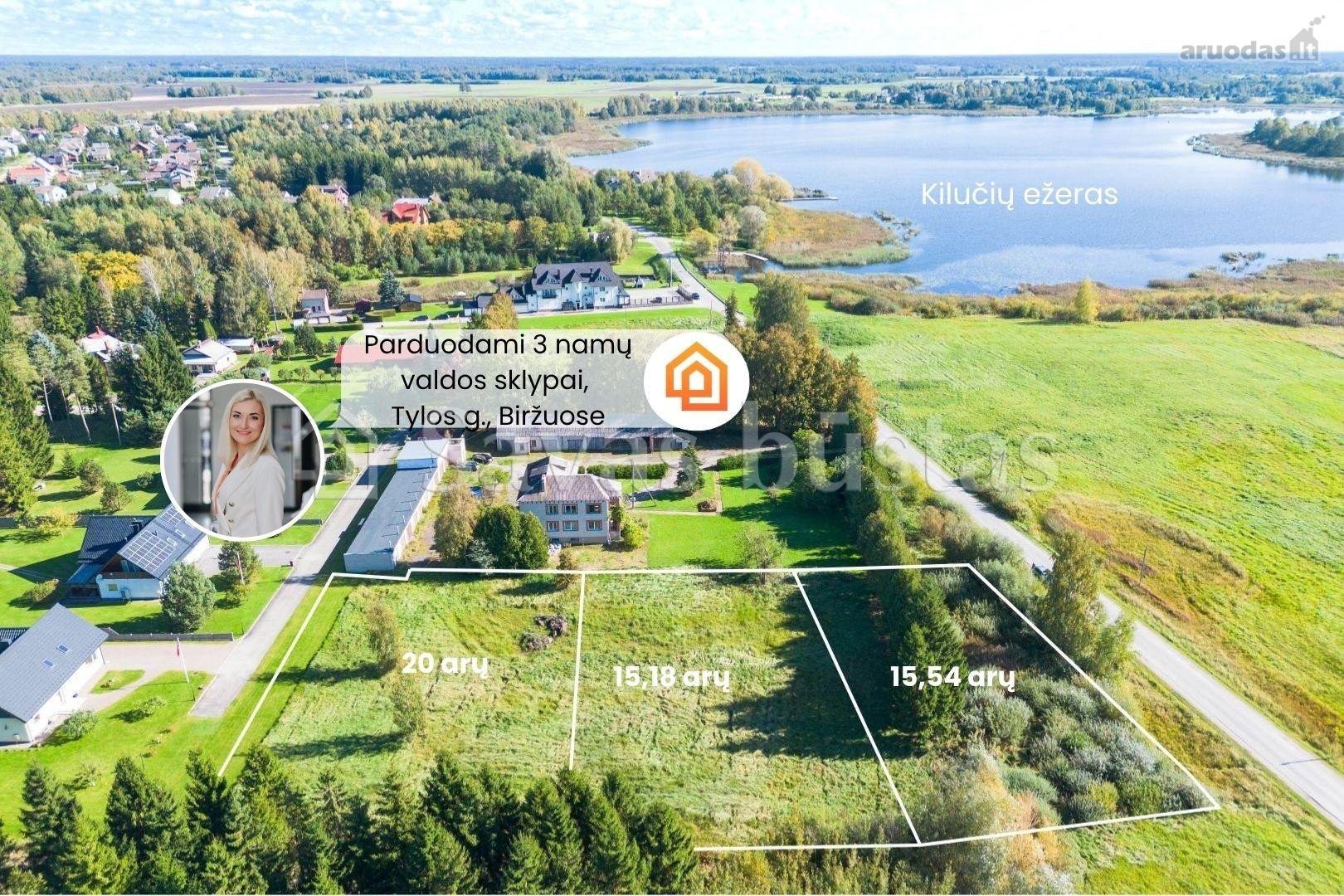 Parduodami 3 greta esantys namų valdos