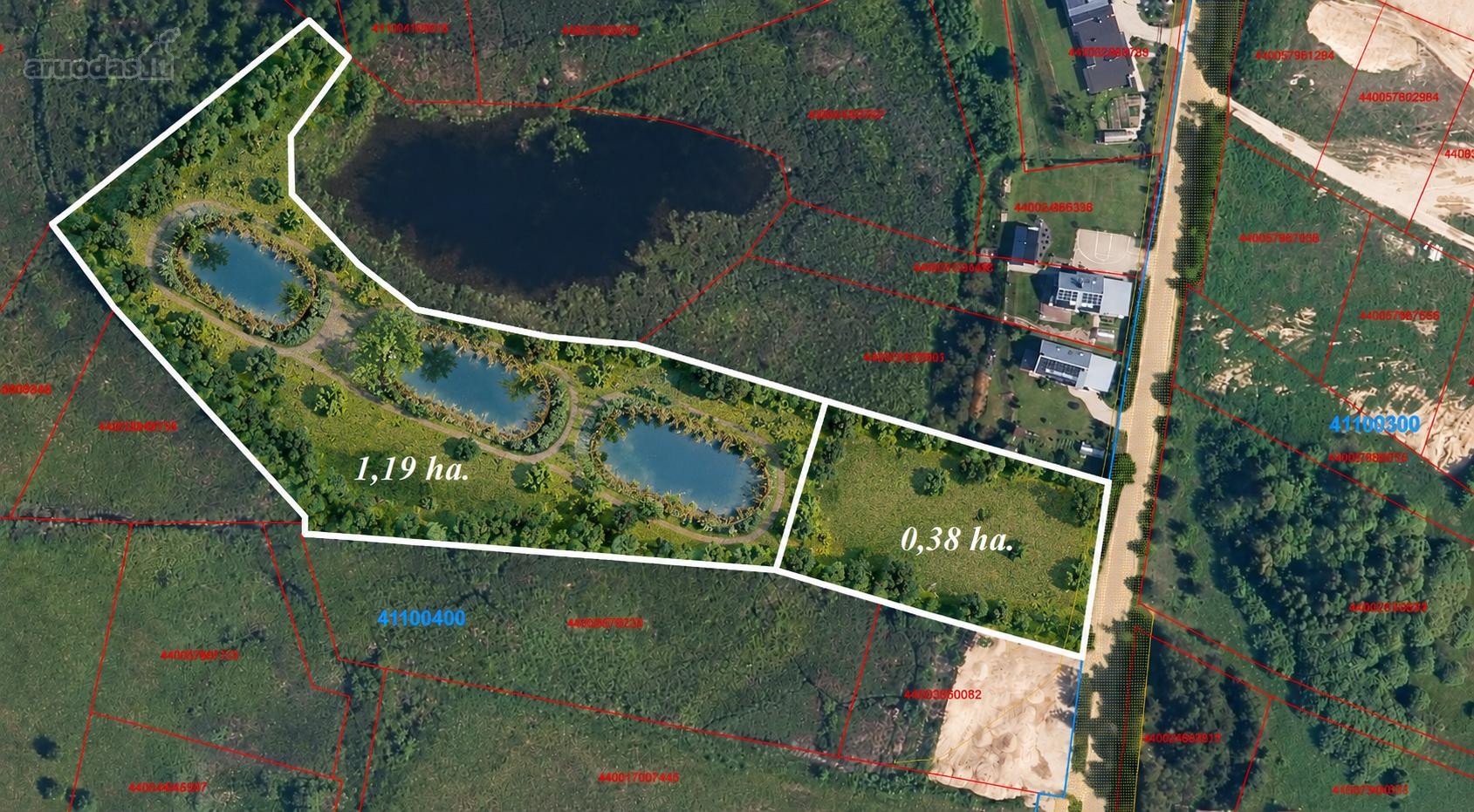 Parduodami du besiribojantys sklypai Vilniaus