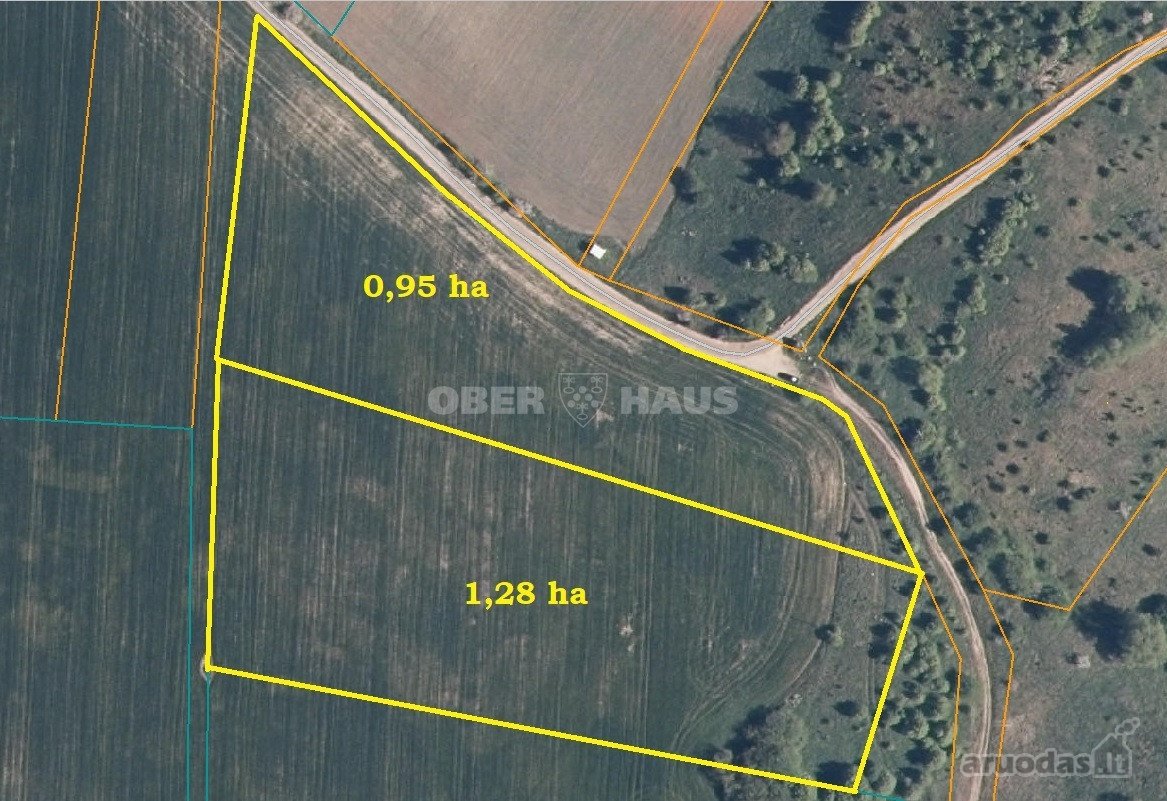 Du 0,95 ha ir 1,28 ha žemės ūkio paskirties