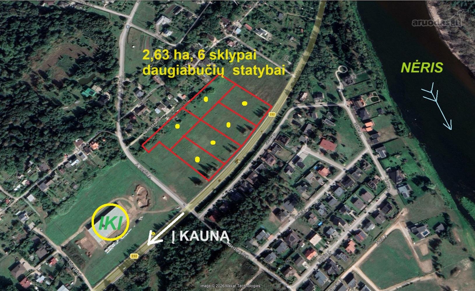 6 sklypai (plotas nuo 39 iki 48 arų, bendras