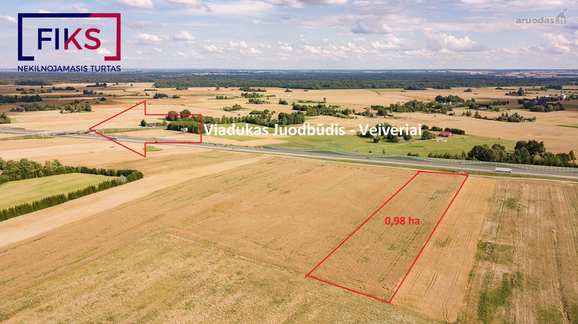 Parduodamas 0,98 Ha Žemės Ūkio Sklypas Šalia