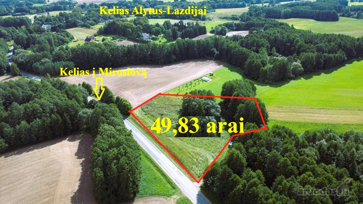 Parduodamas erdvus 49,83 aro sklypas, žemės