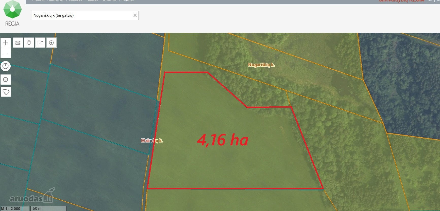 Paberžės sen. parduodamas 4,1661 ha žemės