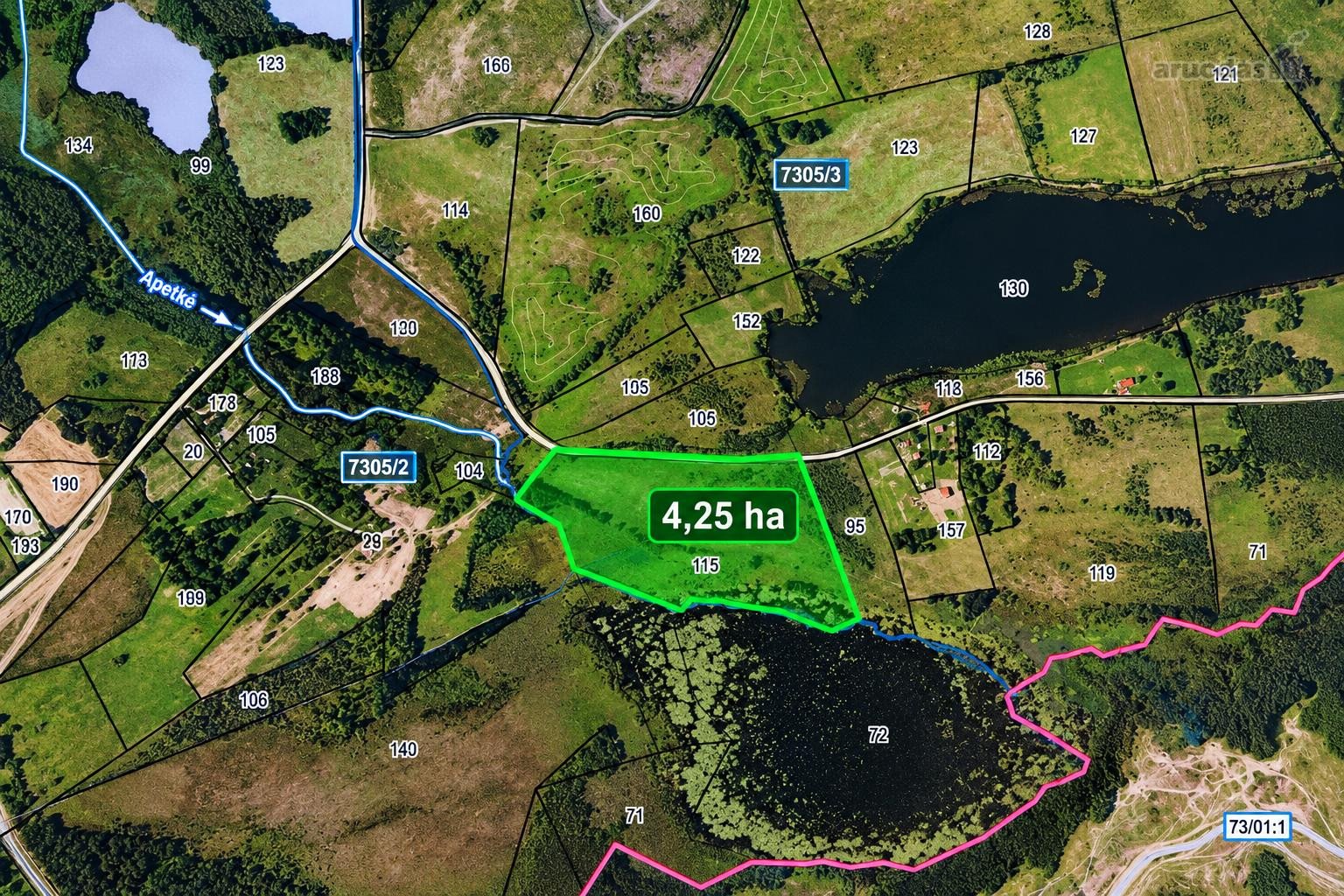Parduodamas 4,25 ha žemės sklypas šalia