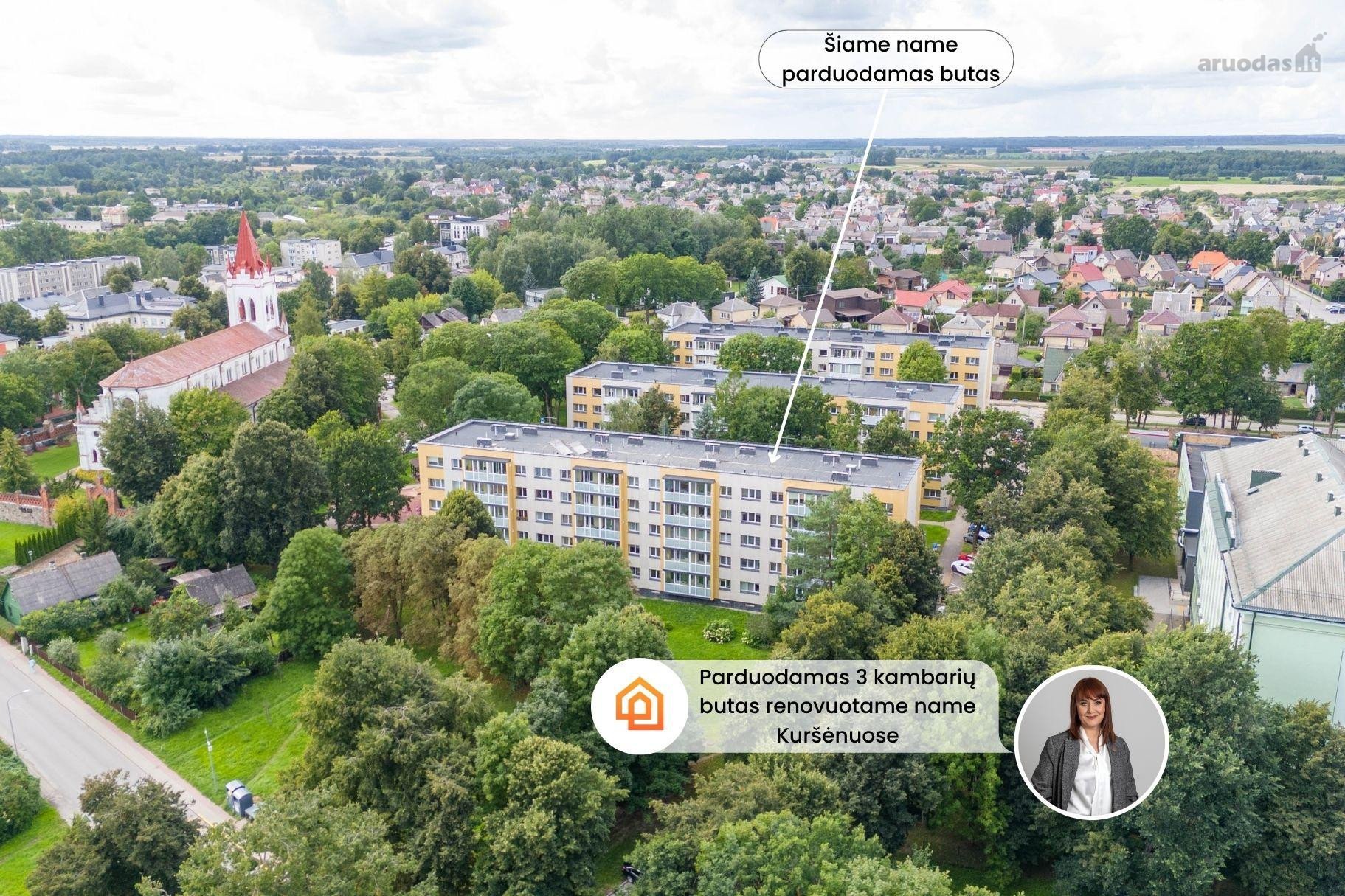 Parduodamas erdvus ir šviesus 3 kambarių