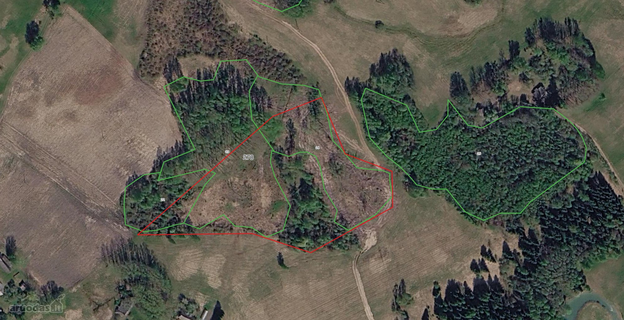 Parduodamas 1.7192 ha ploto miško sklypas
