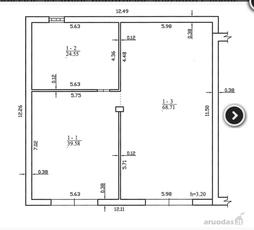 Nuomojamos 132,48 m² garažo patalpos su