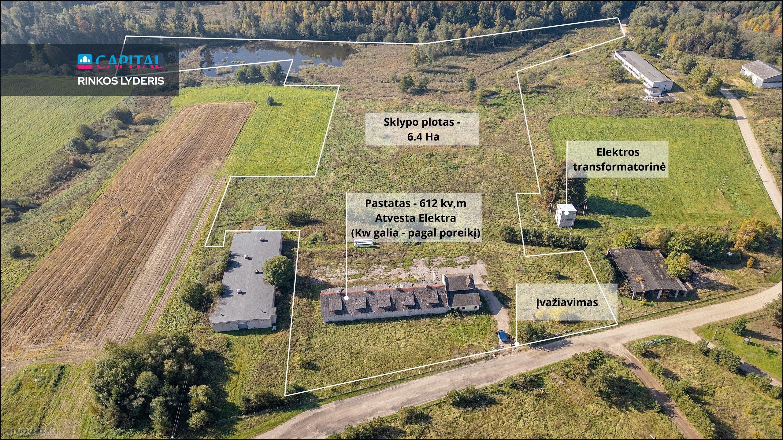 Parduodamas 612 m² Pastatas Su 5,8 Ha Sklypu