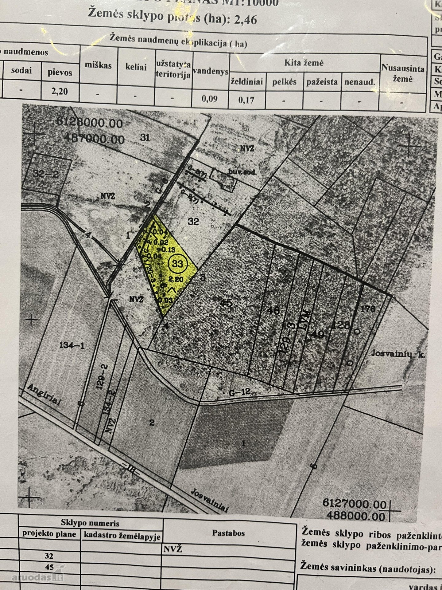 Parduodamas 2,46 ha žemės ūkio paskirties