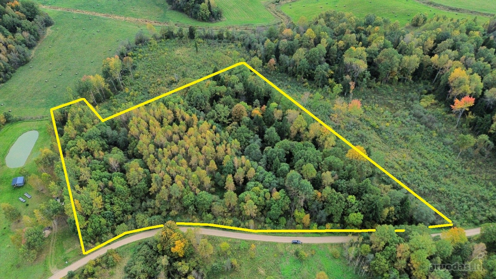 Parduodamas 2,33 ha sklypas su mišku – rami
