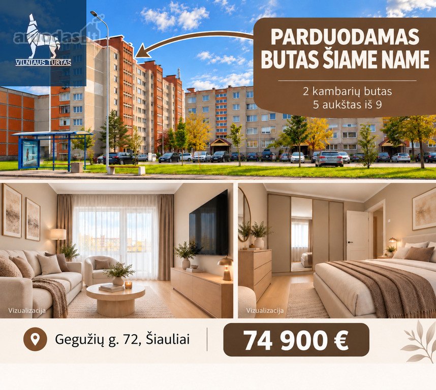 Patogioje Vietoje Parduodamas 2 Kambarių