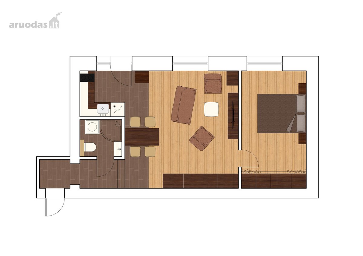 Žvėryne, Birutės g. išnuomojamas 46 m², 2 - nuotraukos Nr. 12