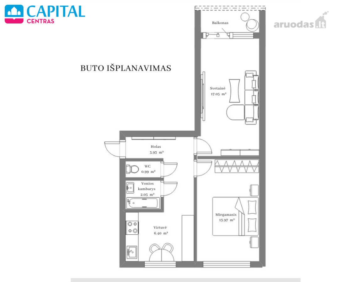 Lazdynuose, Architektų Gatvėje Išnuomojamas 2 - nuotraukos Nr. 4