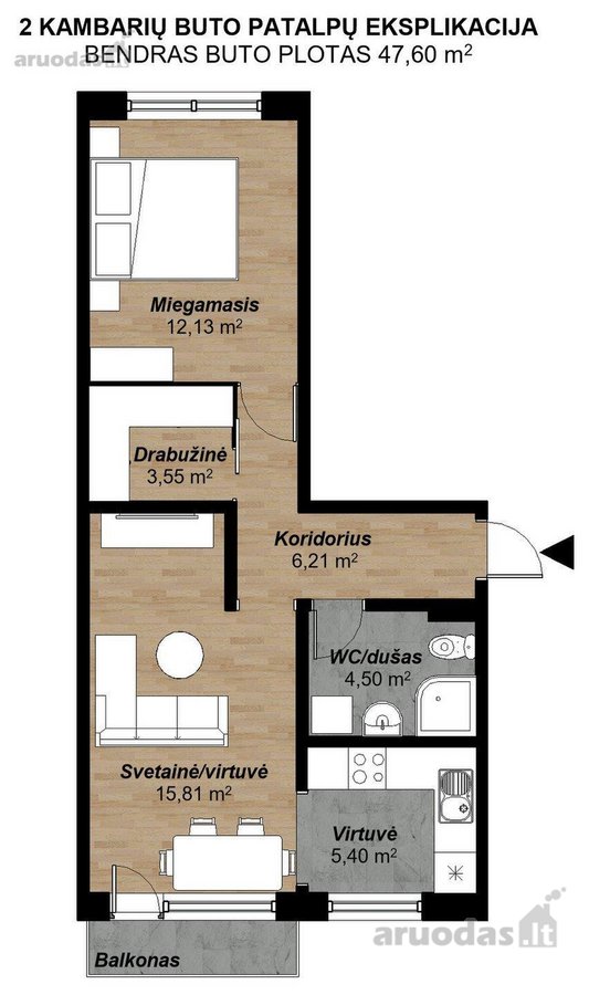Butas tvarkingas, tačiau prašosi remonto. - nuotraukos Nr. 12