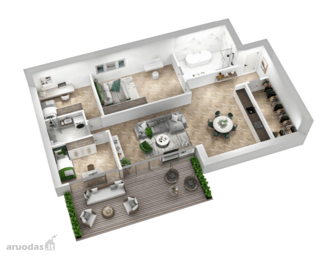 Išskirtinės architektūros pastate 4 k. butas, - nuotraukos Nr. 18