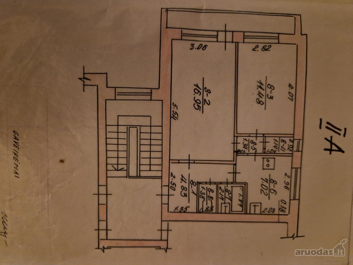 Dviejų kambarių (46,31 m2) butas, rūsys. - nuotraukos Nr. 3