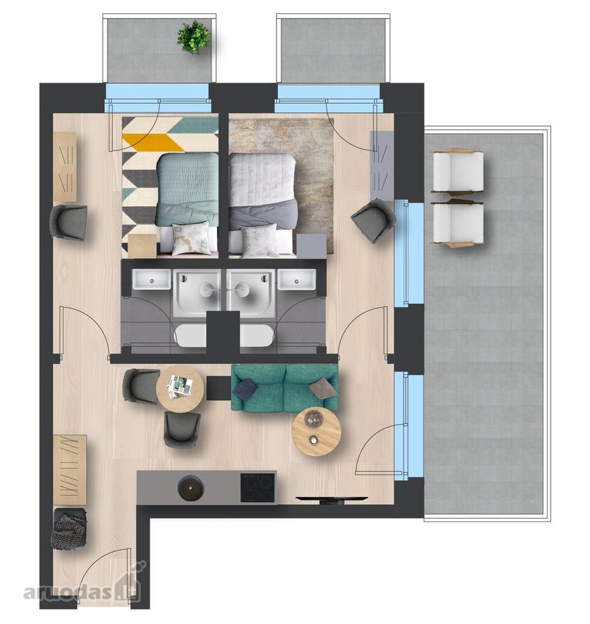Kviečiame rezervuoti apartamentus nuomai - nuotraukos Nr. 9