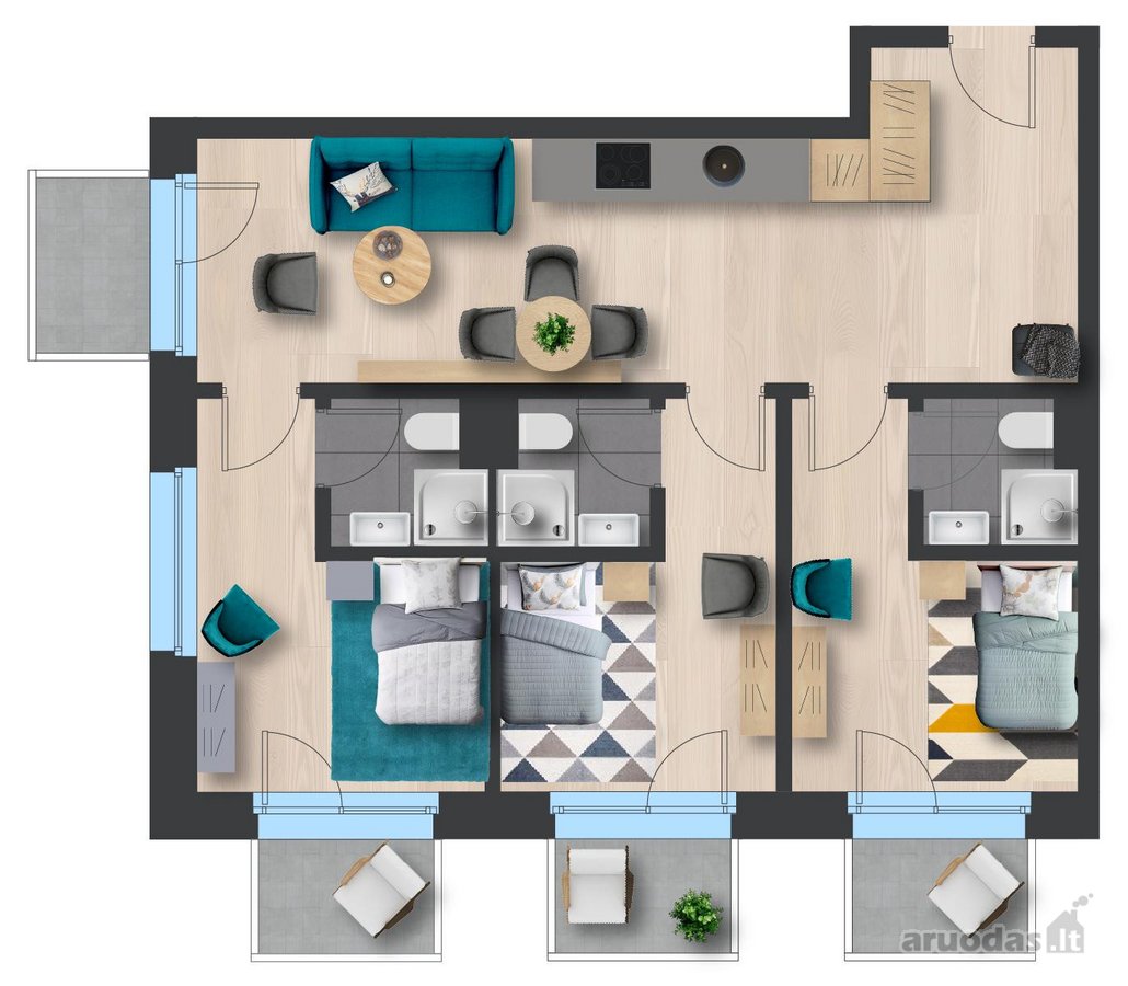 Kviečiame rezervuoti apartamentus nuomai - nuotraukos Nr. 9