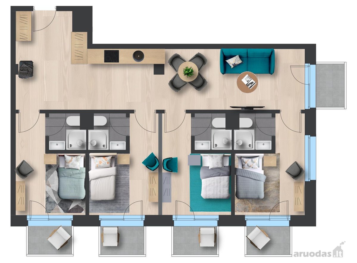 Kviečiame rezervuoti apartamentus nuomai - nuotraukos Nr. 9