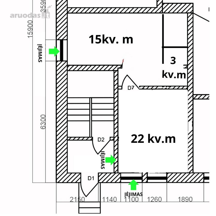 Nuomojamos 40 m² patalpos I-ame aukšte su 2 - nuotraukos Nr. 4