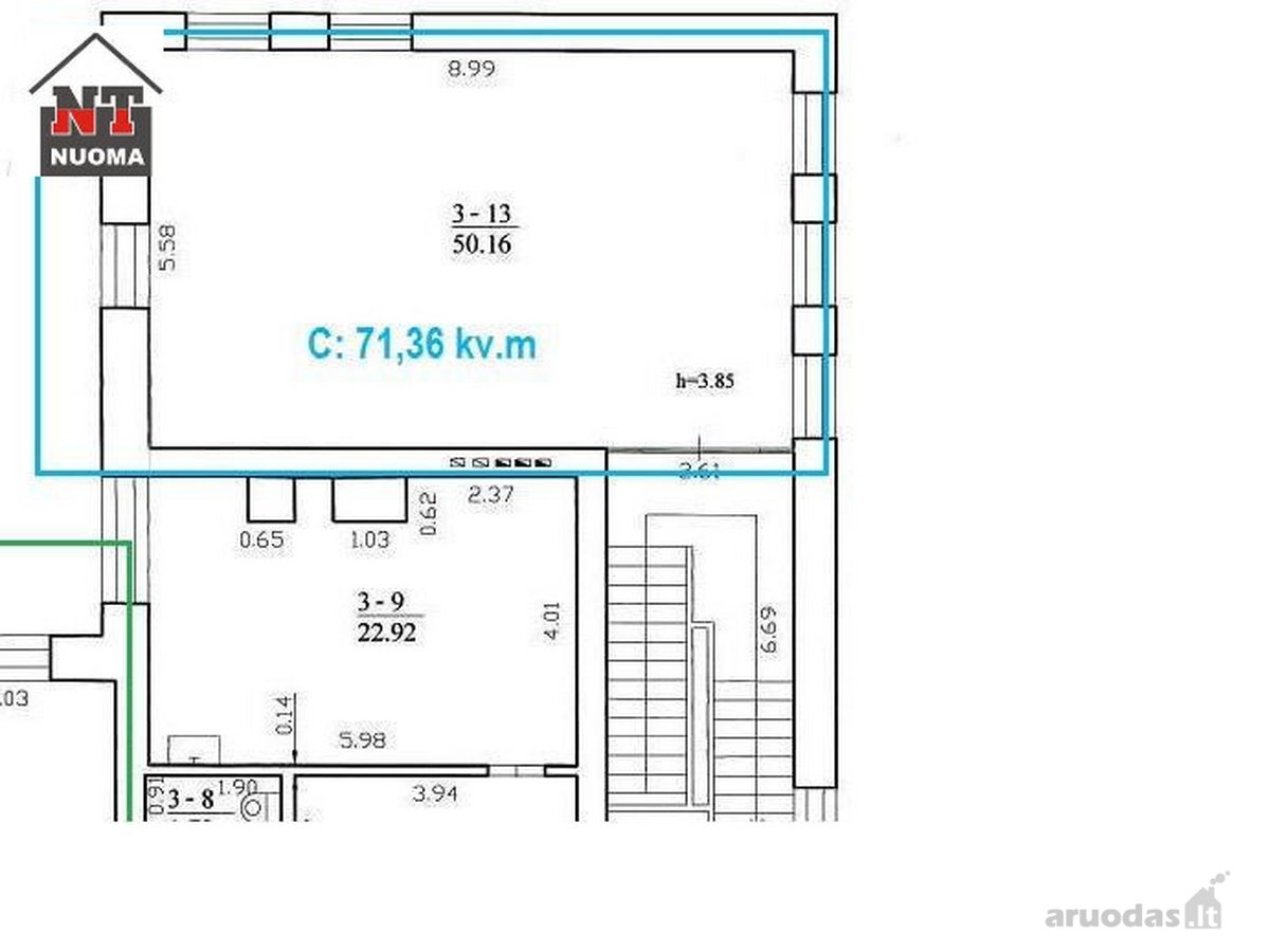 Išnuomojamos administracinės patalpos Šiaurės - nuotraukos Nr. 7
