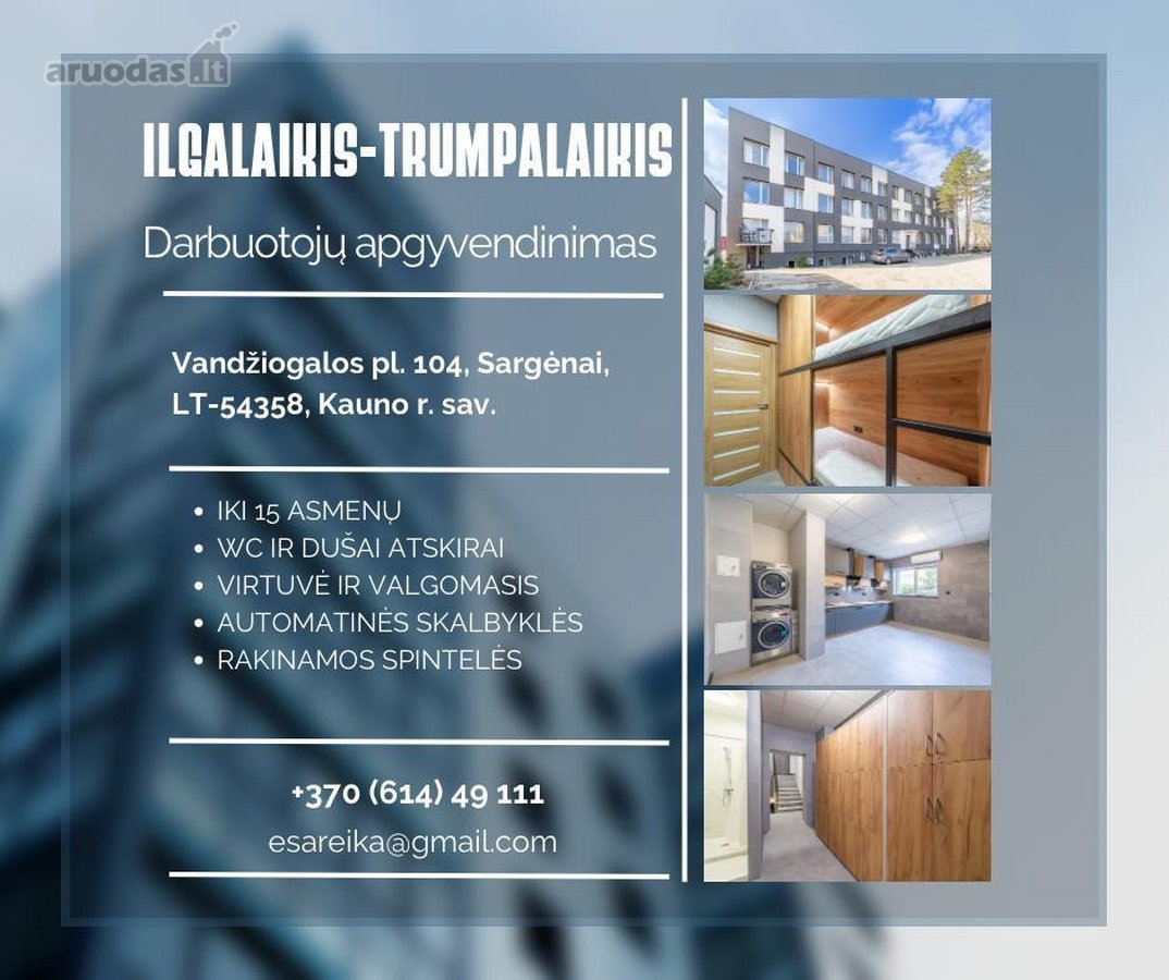 Darbininkų apgyvendinimas Kaune. Trumpalaikė - nuotraukos Nr. 8