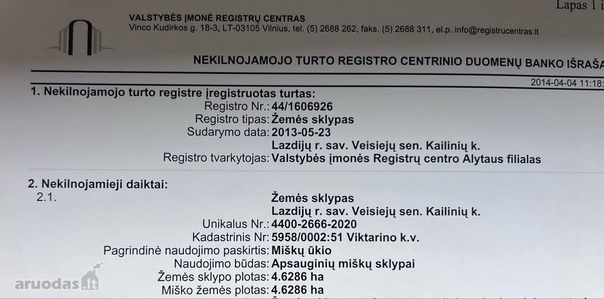 Parduodamas miškų ūkio žemės sklypas Lazdijų - nuotraukos Nr. 2