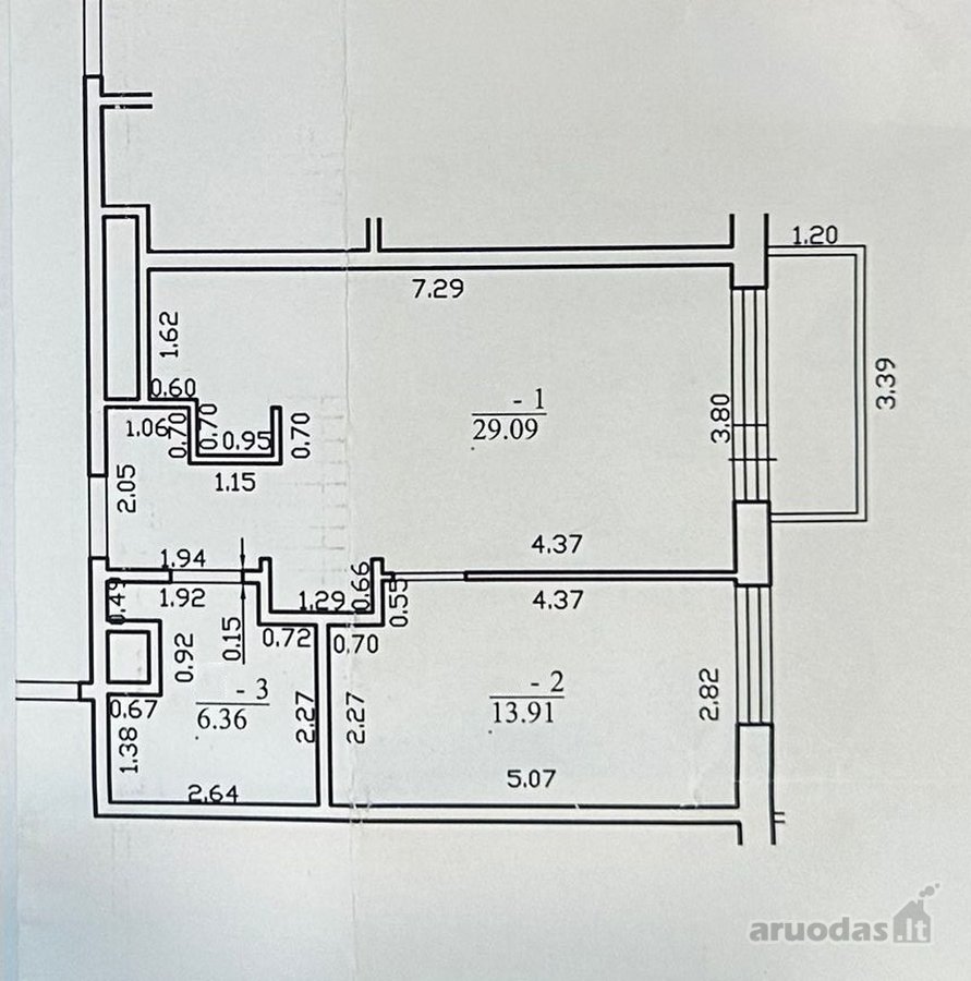 Nuomojamas 50 kv. m., 2 k. butas Priegliaus g - nuotraukos Nr. 28