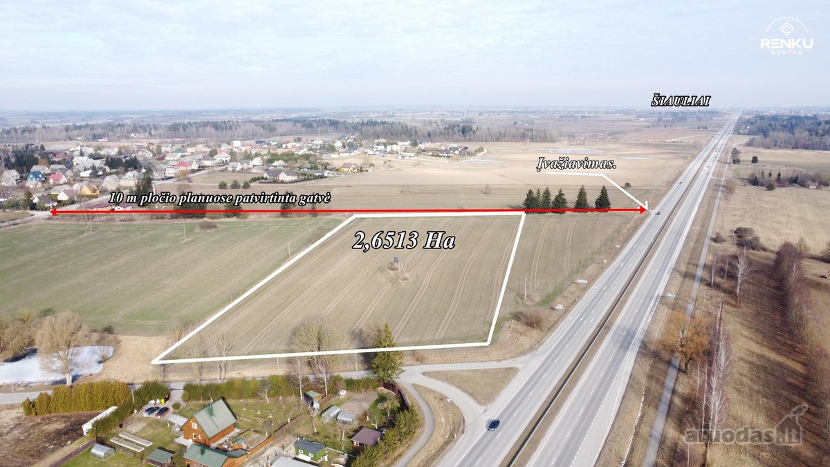 Parduodamas 2,6513 ha Žemės ūkio paskirties