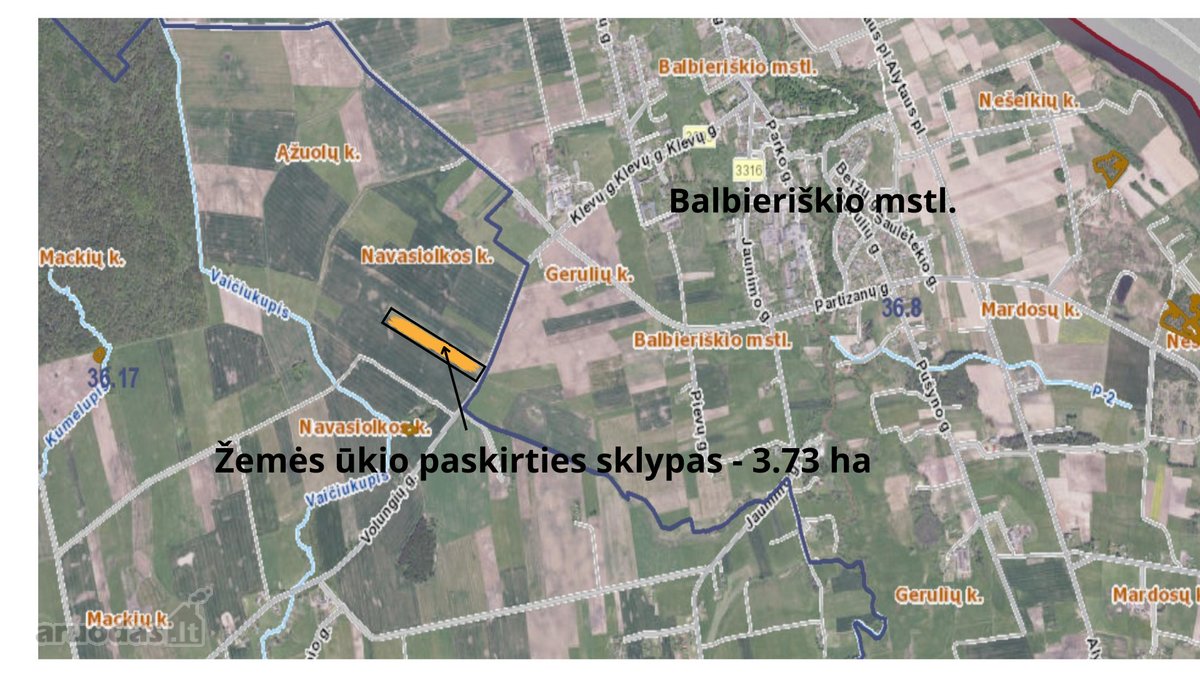 Parduodamas žemės klypas, skirtas žemės ūkiui - nuotraukos Nr. 2