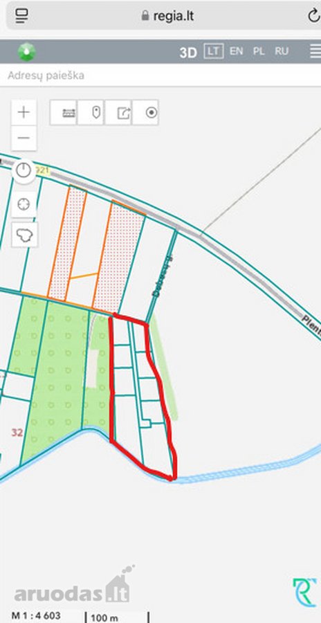 Parduodamas 1,58 ha sklypas iš kurio