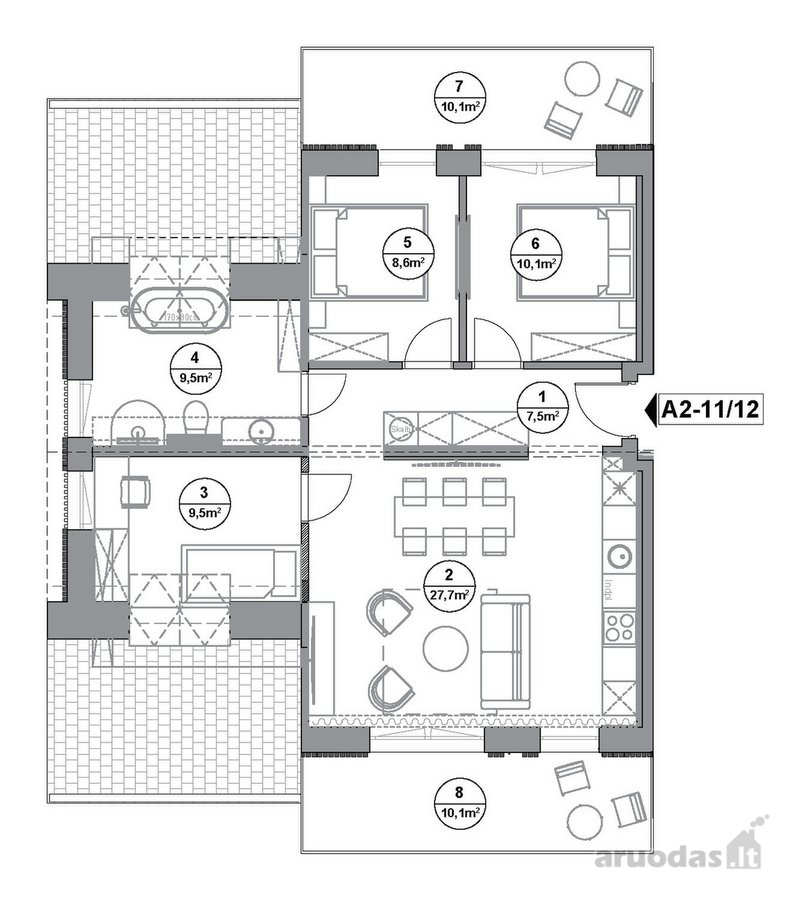 „12 Terasų“ – tai išskirtinis apartamentų - nuotraukos Nr. 20