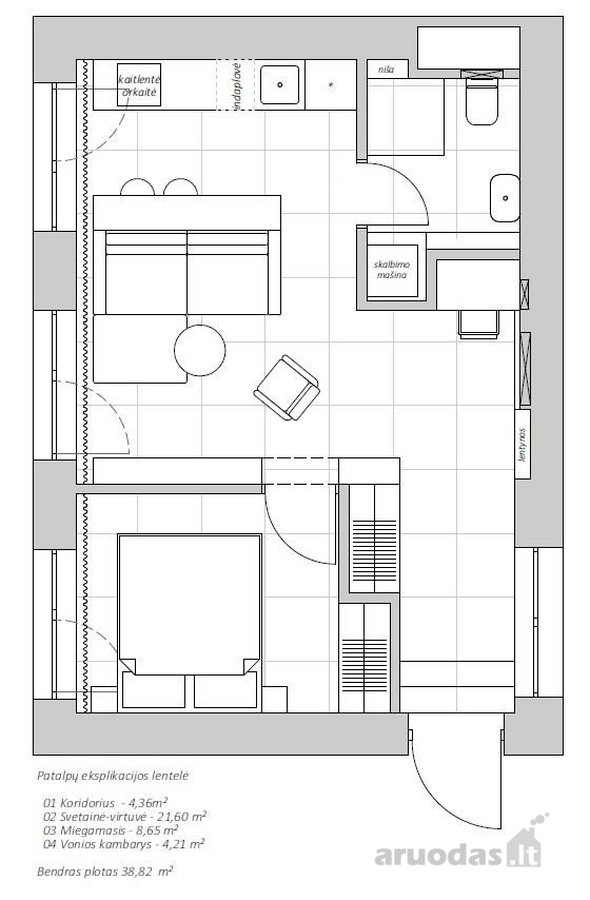 Išnuomojamas 2 kambarių butas Vilniaus - nuotraukos Nr. 11
