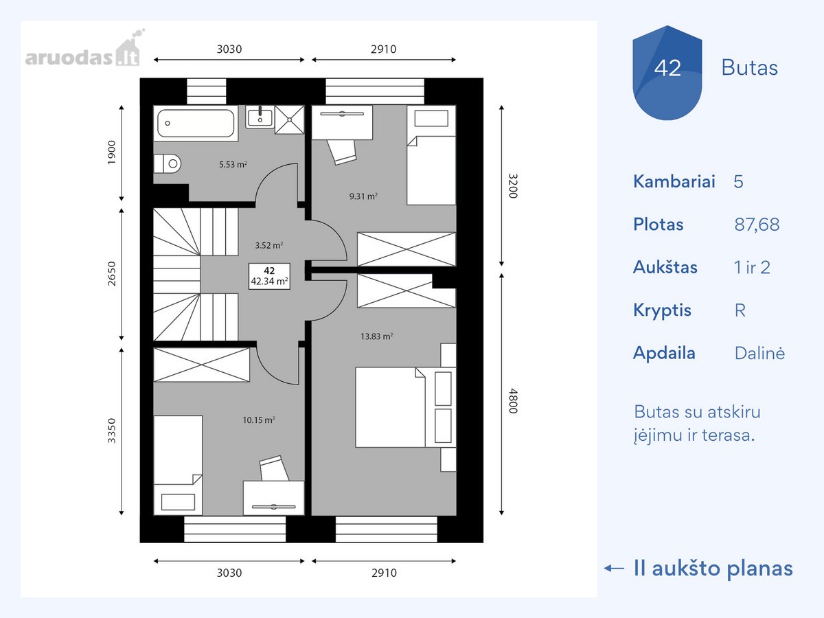 Parduodamas 87.68 kv. m kotedžas baigiamajame - nuotraukos Nr. 4