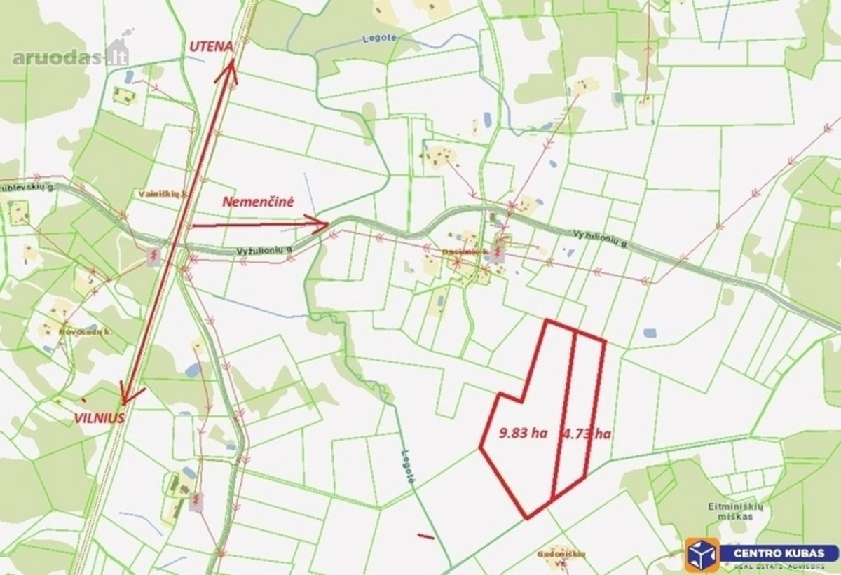 Parduodamas 14,56 ha sklypas Vilniaus r. sav.