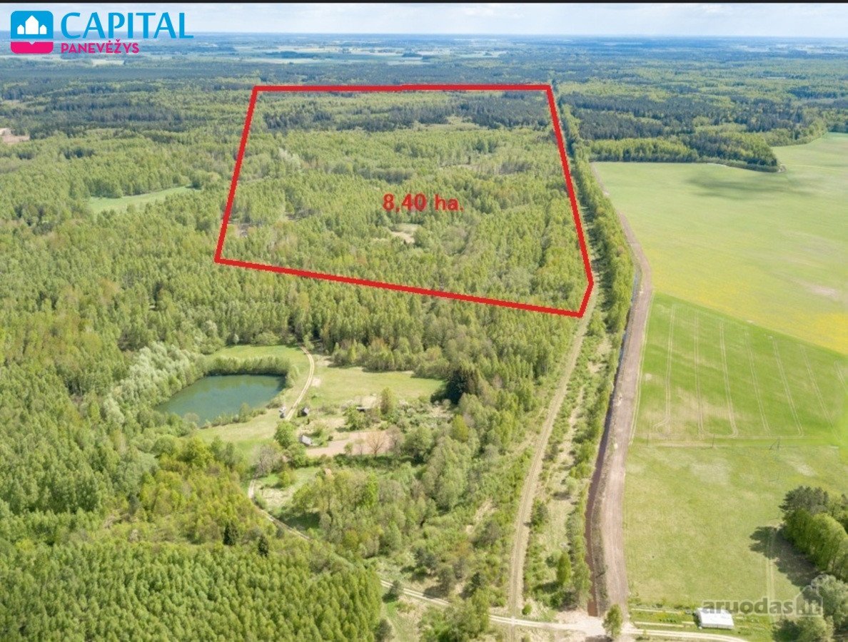 Parduodamas 8,40 ha žemės ūkio ir miškų ūkio