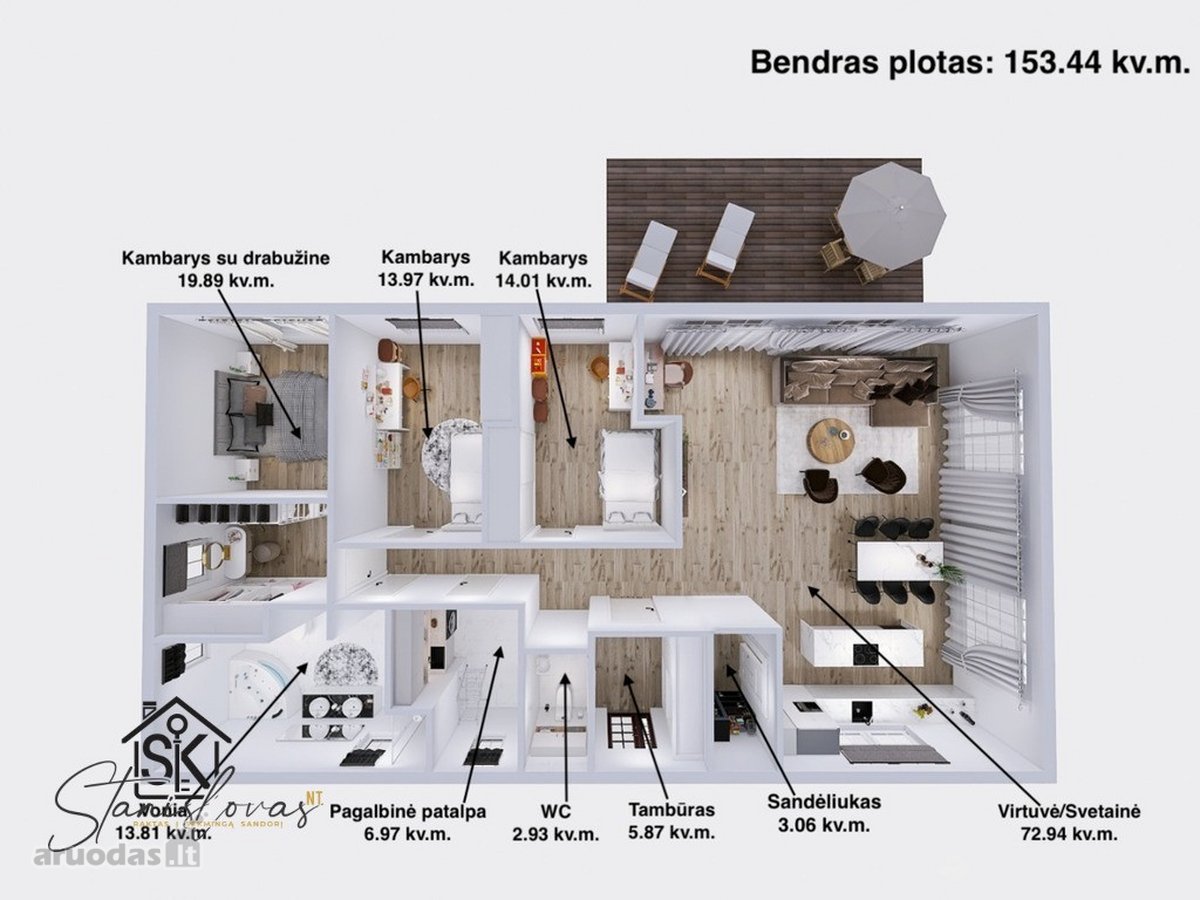 Parduodamas Erdvus Ir Šiuolaikiškas Namas Su - nuotraukos Nr. 9