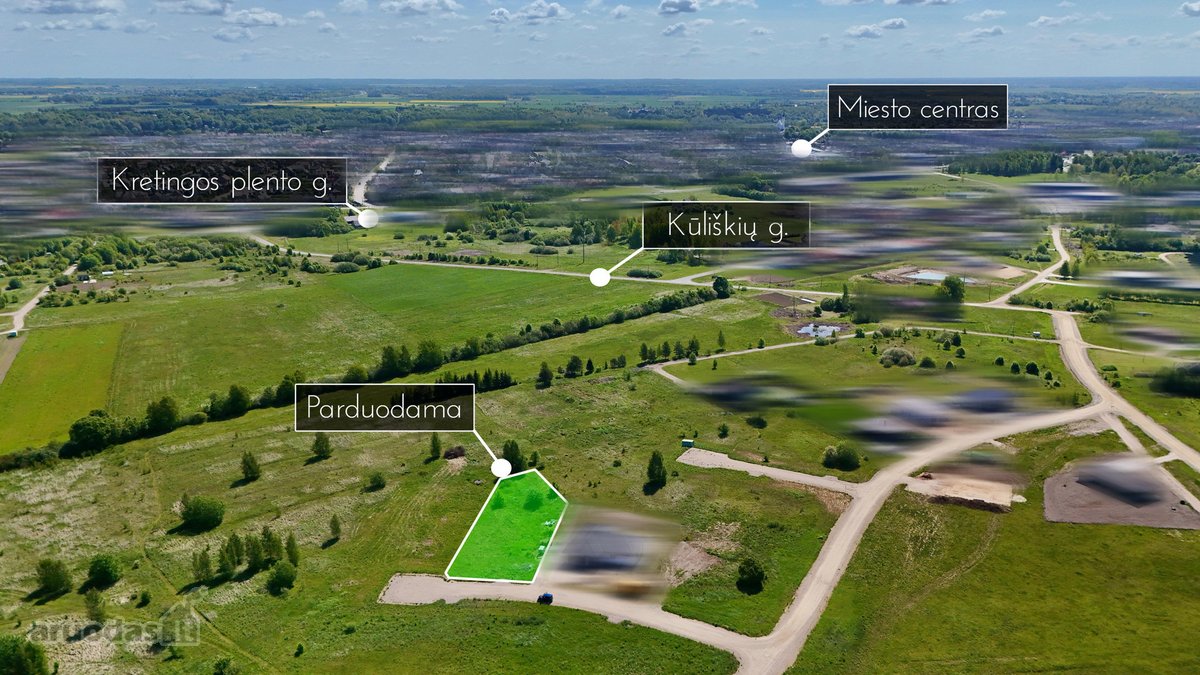 Parduodamas namų valdos 16,59 arų sklypas